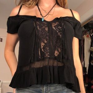 Black lace going out top!